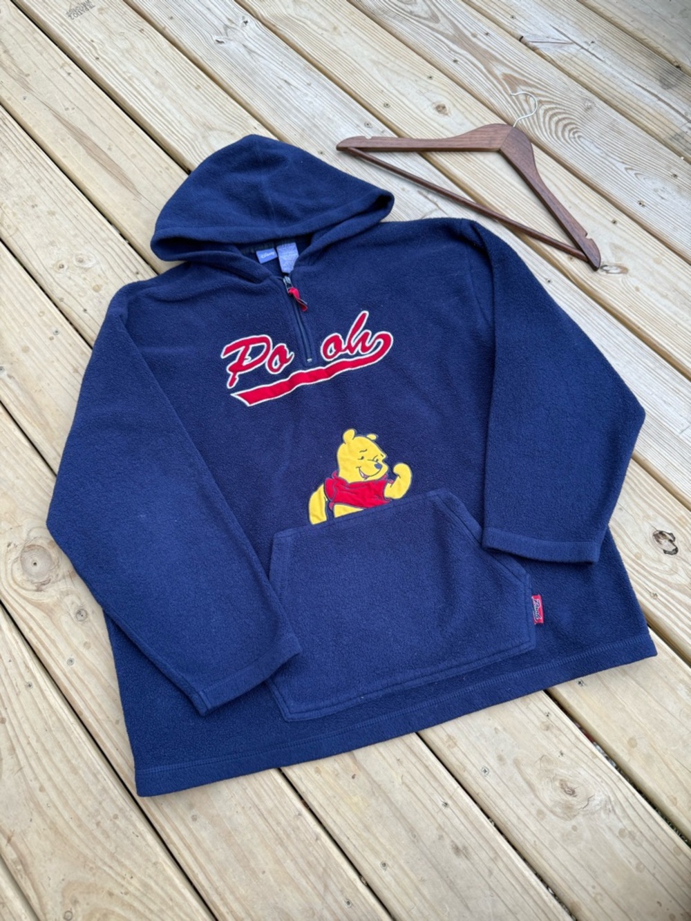 Vintage 2000s Winnie the Pooh Embroidered Fur sherpa Quarter zip